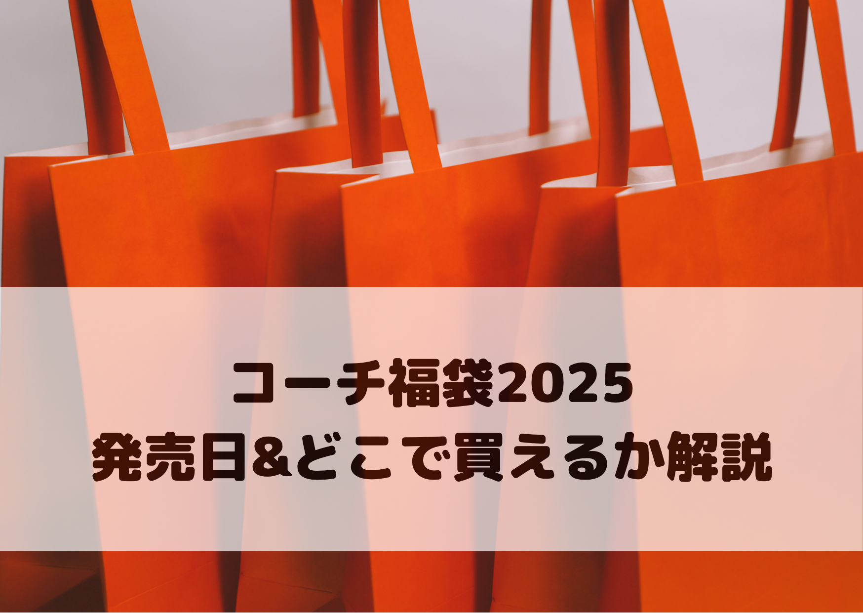 コーチ福袋2025発売日＆どこで買えるか解説